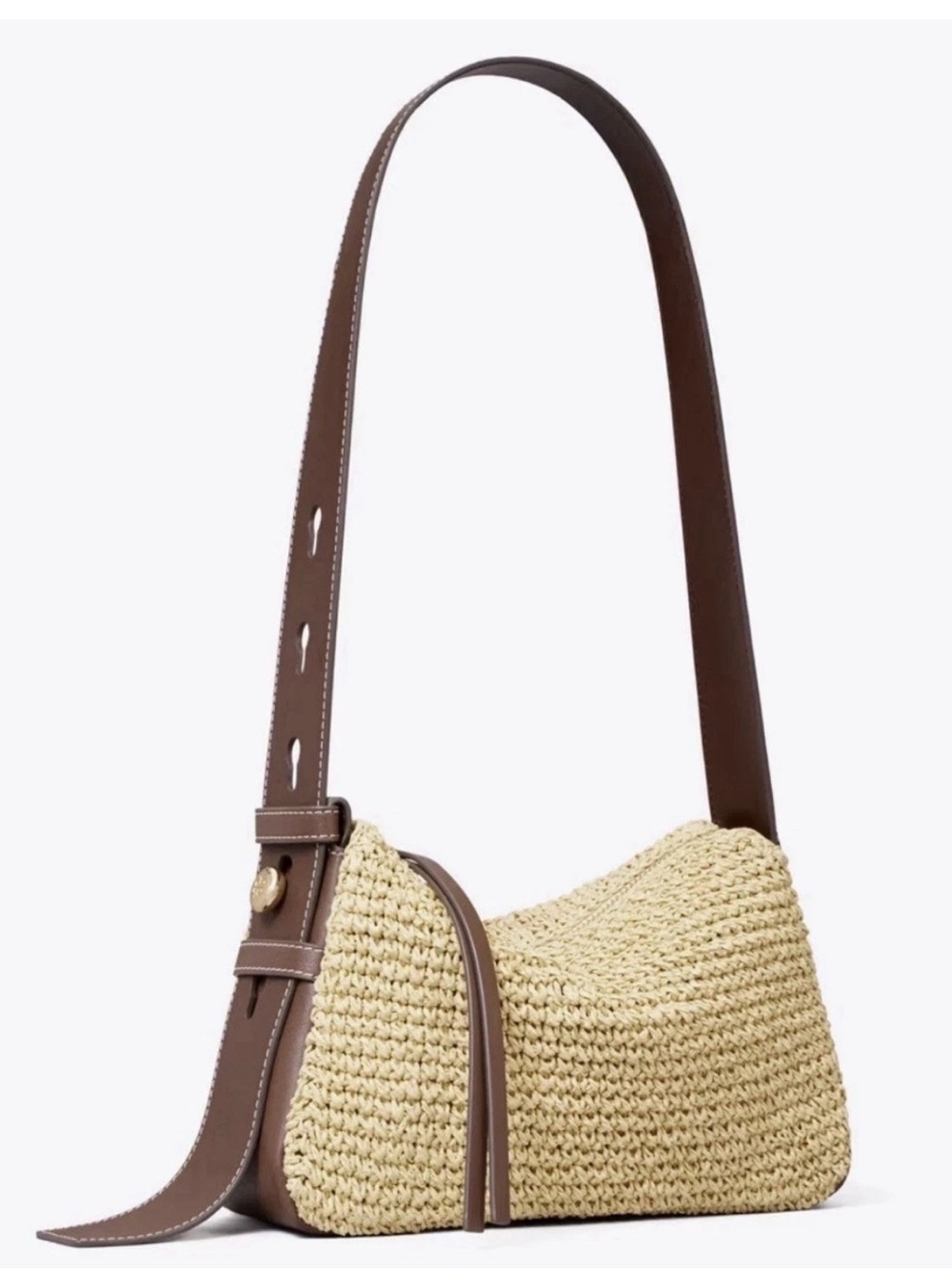 Tory Burch Romy Woven Small Shoulder Bag In Natural Style#178711